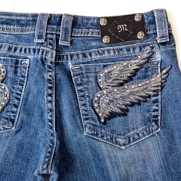 Miss Me Denim - Miss Me Wings Jeweled Angel Bootcut Jeans 30 / 10